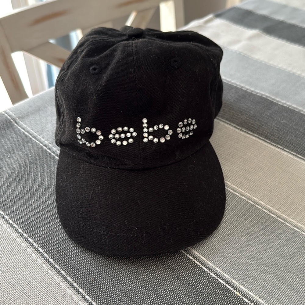 Bebe black Swarovski Rhinestone Baseball Hat